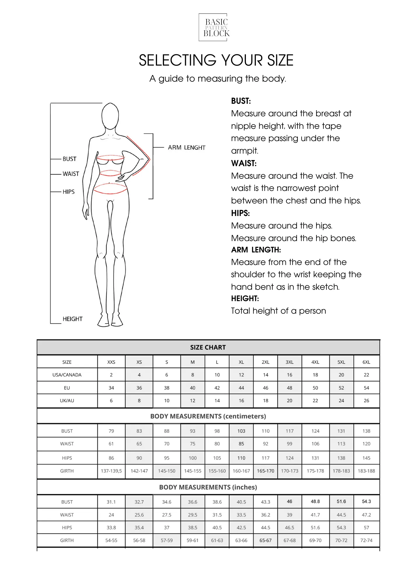 Sleeve Sewing Pattern Pack Vol 2 | Sizes XXS-6XL