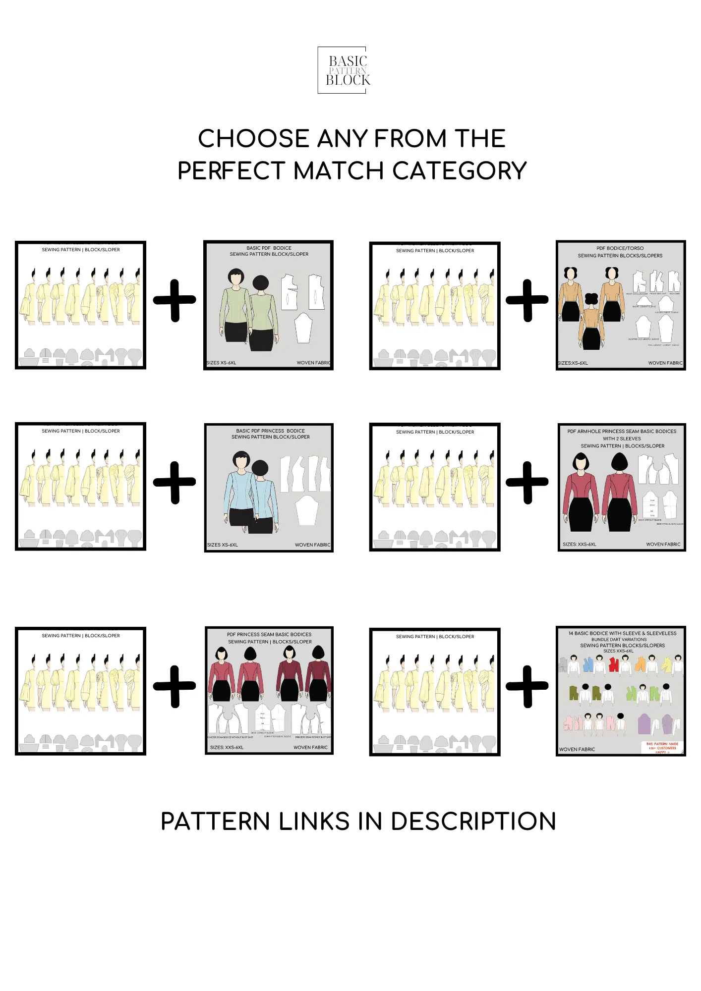 Sleeve Sewing Pattern Pack Vol 2 | Sizes XXS-6XL