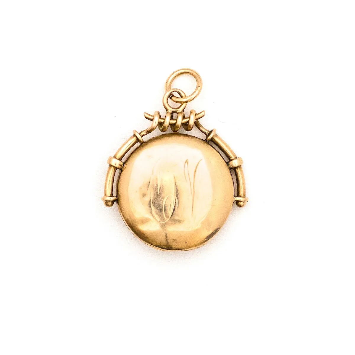 Solid 12K Floral Scroll Locket