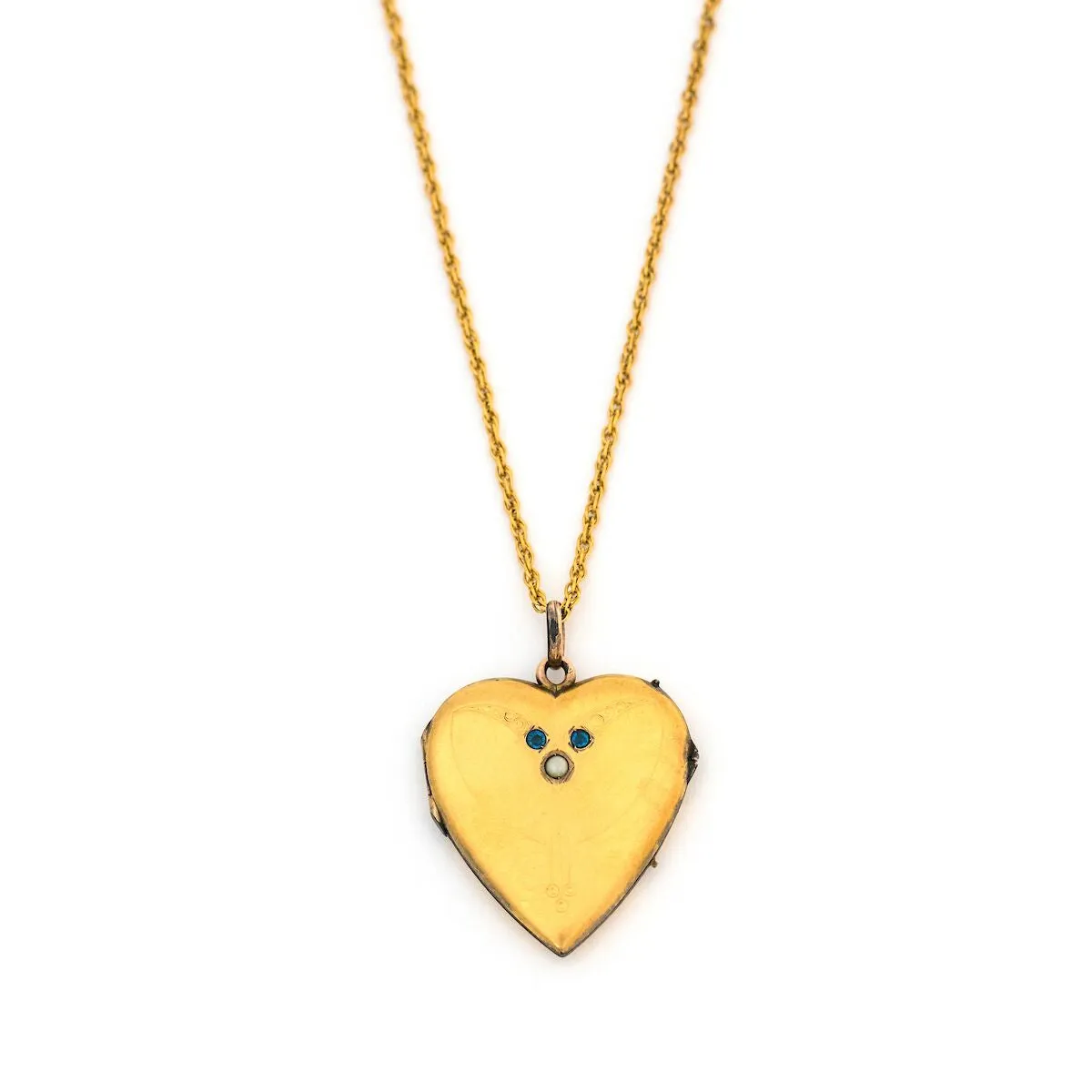 Something Blue Deco Heart Locket