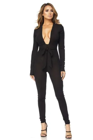 Star Waist Tie Jumpsuit