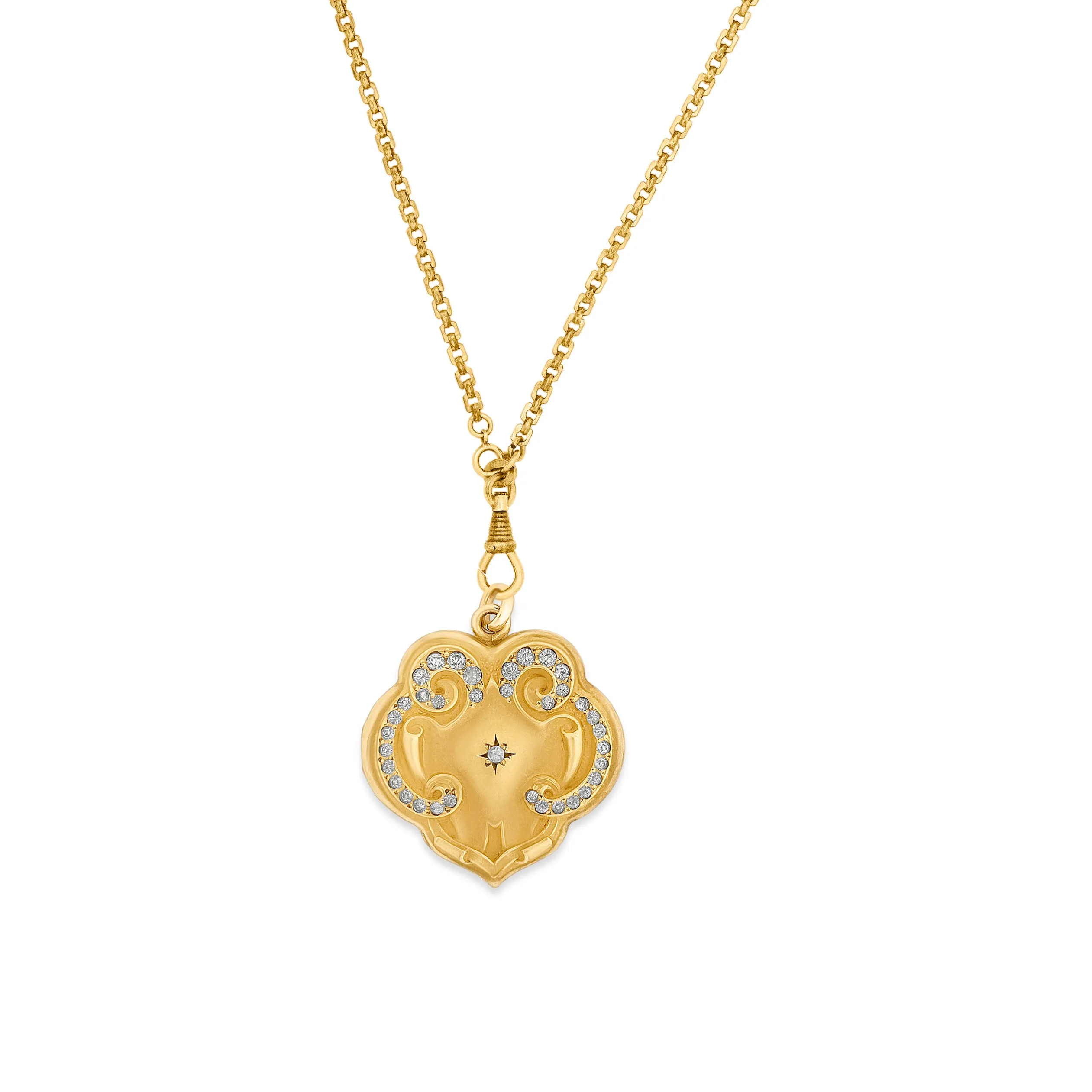 Starburst Scroll Antique Locket