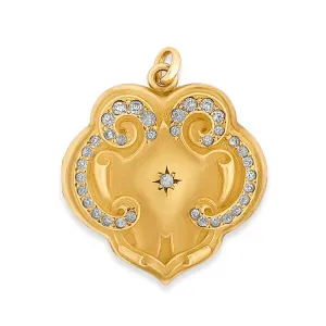 Starburst Scroll Antique Locket