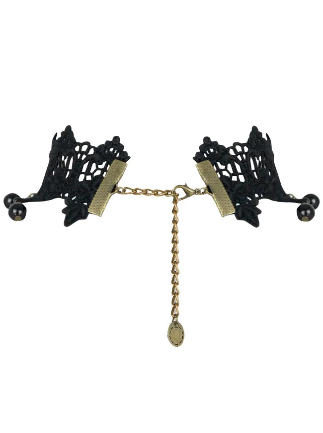 Steampunk Accessories Costume Cosplay Lace Choker Beads Chain Decorative Necklace