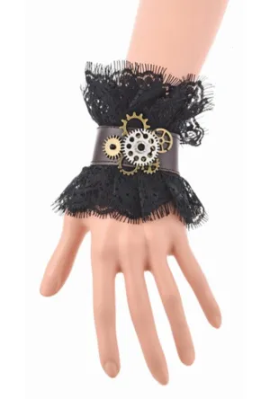Steampunk Leather Lace Bracelet (B)
