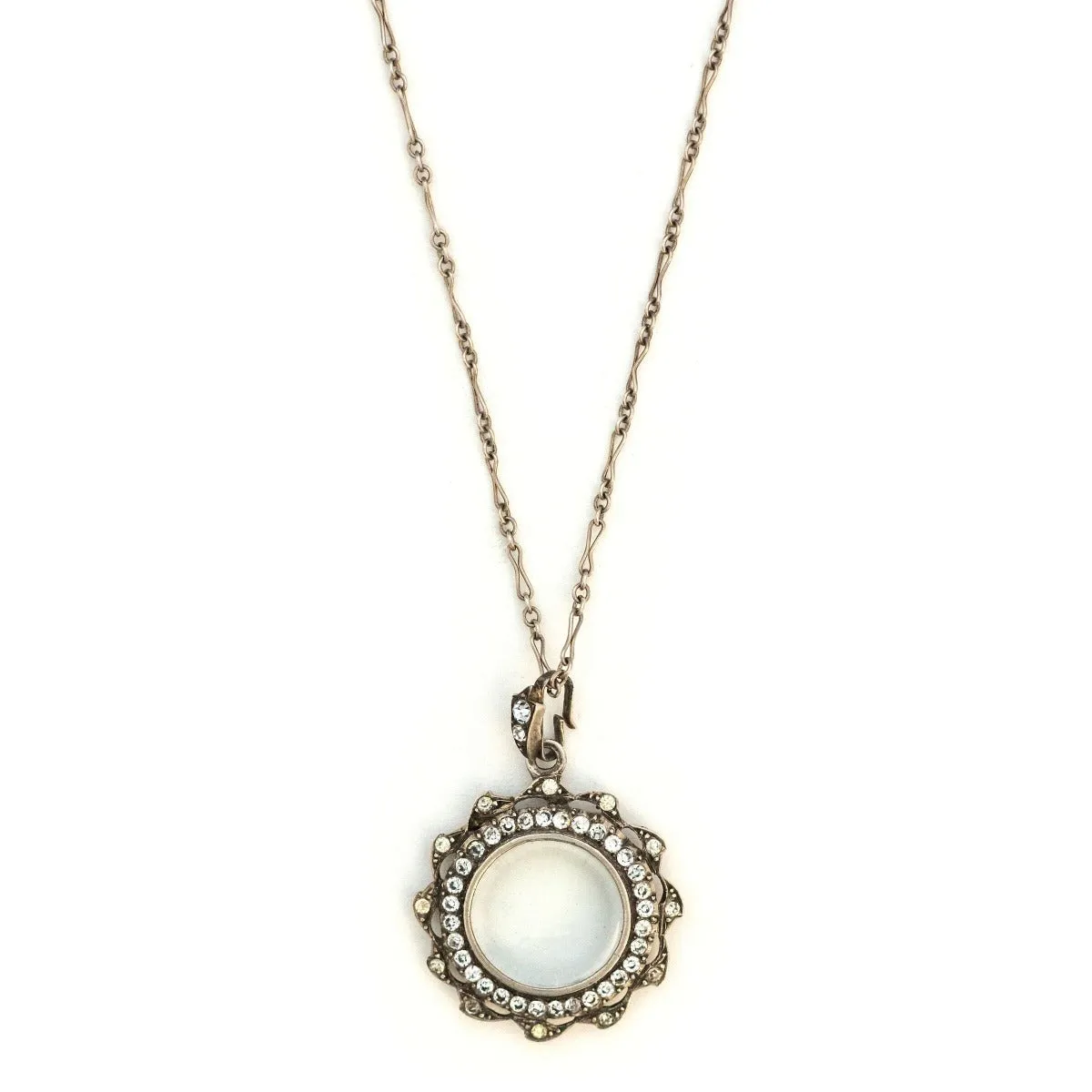 Sterling Silver French Paste Antique Halo Locket