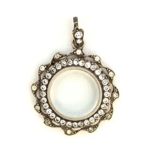 Sterling Silver French Paste Antique Halo Locket