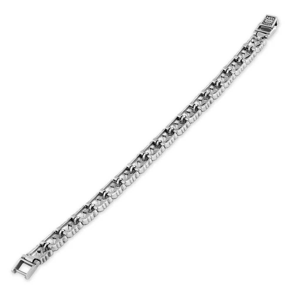 Sterling Silver Glitzy Filigree Marcasite Bracelet
