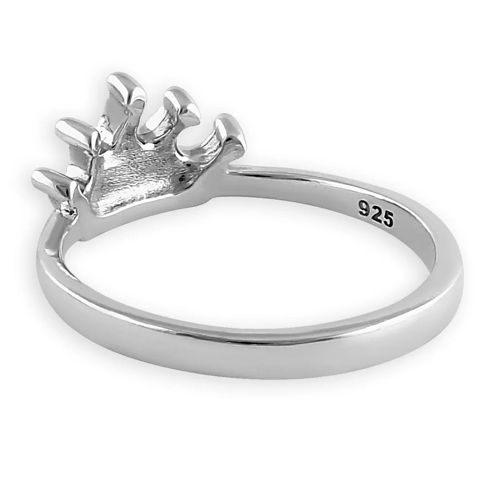 Sterling Silver Mini Crown Marcasite Ring