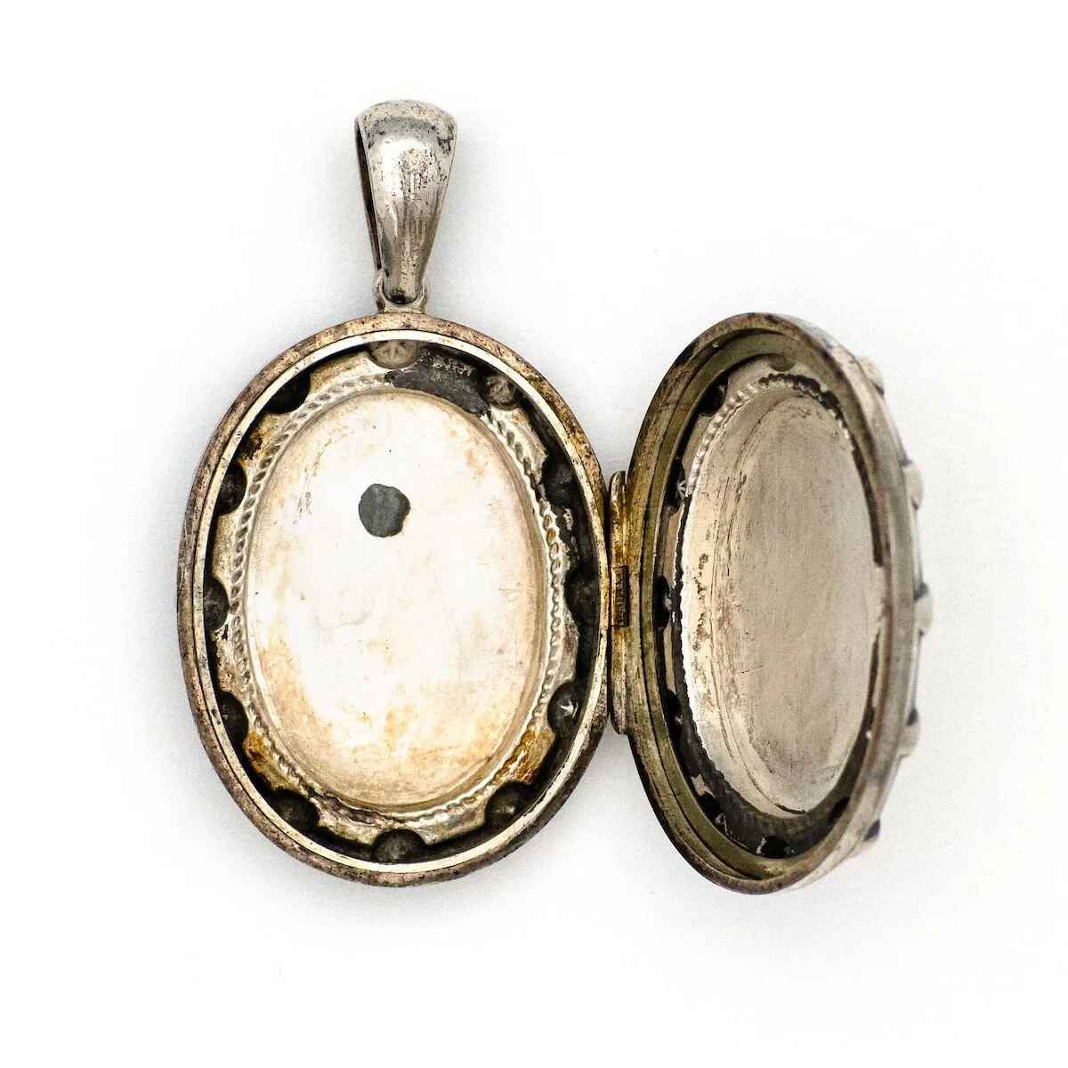 Sterling Silver Oval Stars Locket