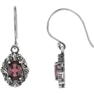Sterling Silver Rhodolite Garnet Earrings
