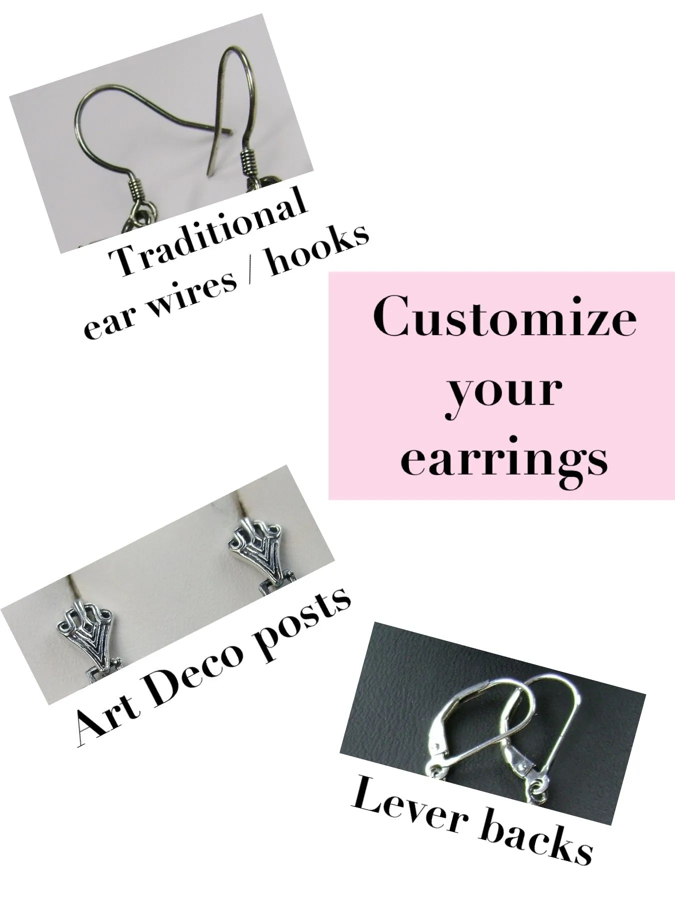 Topaz Earrings, Natural Gemstones, Short Festoon Filigree #E8z