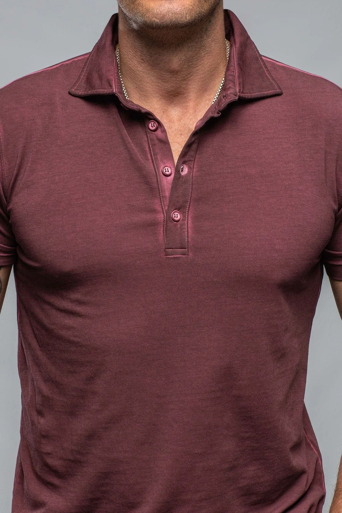 Toulour SS Woven Polo in Mosto