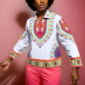 Traditional Print Unisex Dashiki Shirts (Large Size)