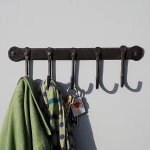 Traditional Wrought Iron five hook Coat Rack