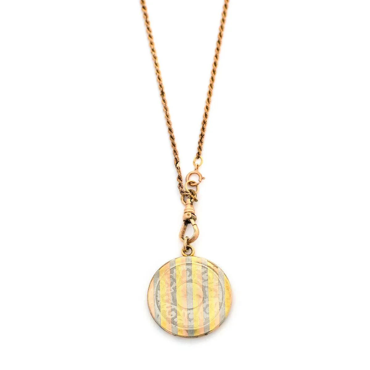 Tri-Metal Pinstripe Locket