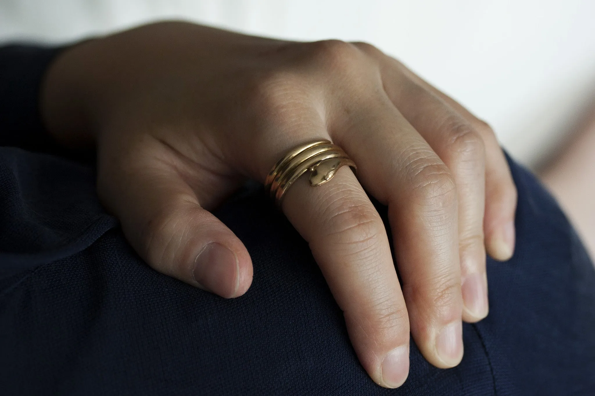 Triple Coiled Wide Snake Ring