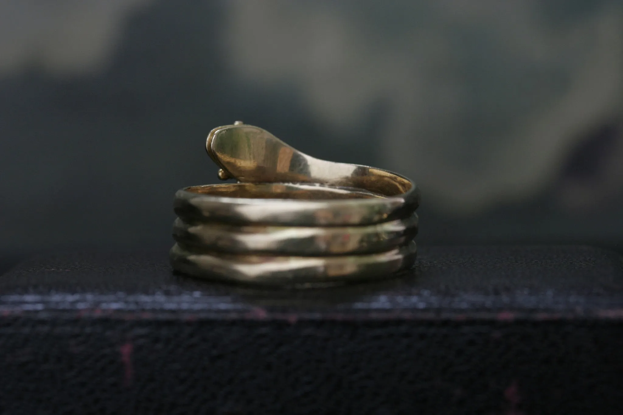 Triple Coiled Wide Snake Ring
