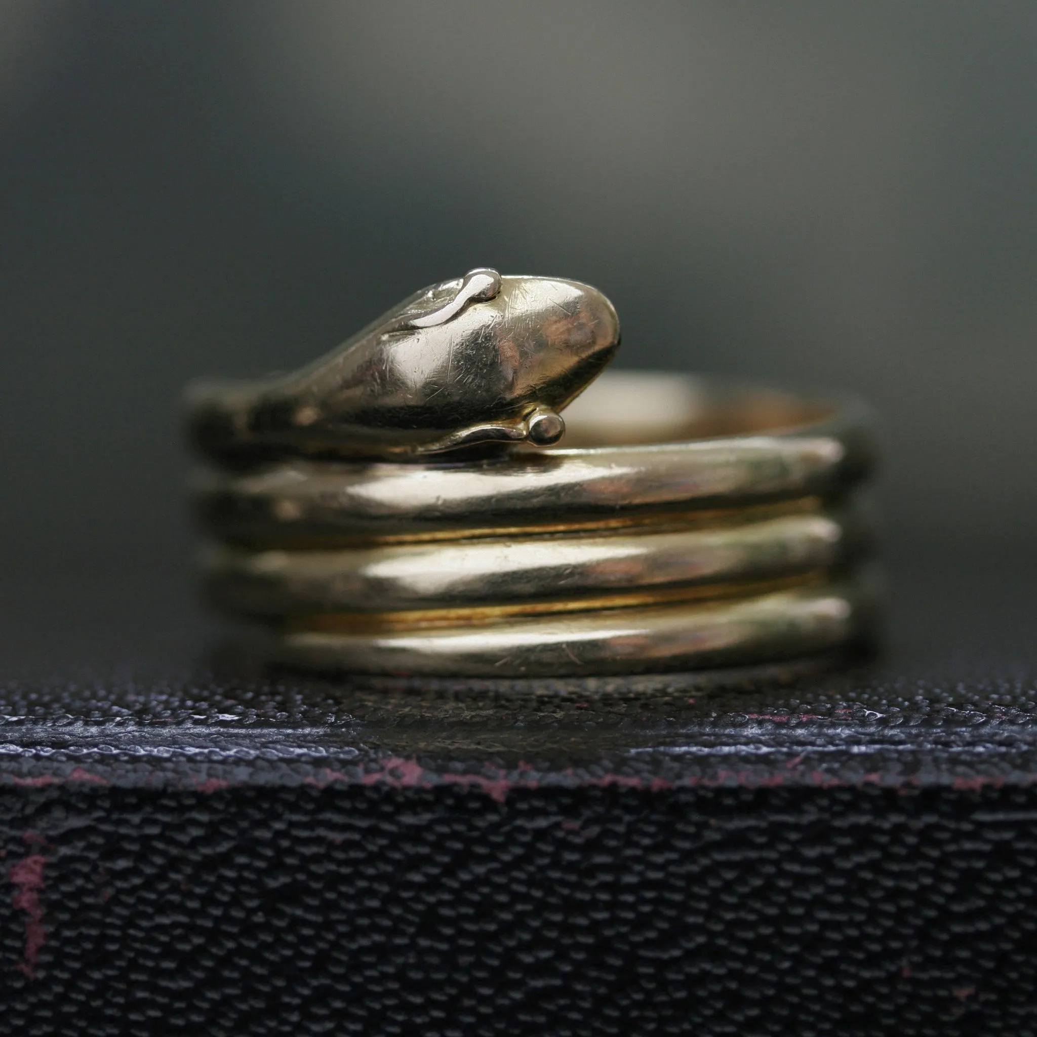Triple Coiled Wide Snake Ring