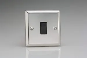 Varilight XC7B Rocker Switches 1-Gang Black Mirror Chrome