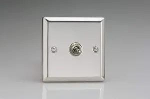 Varilight XCT1 Toggle Switches Mirror Chrome 1-Gang, 91x91x36mm