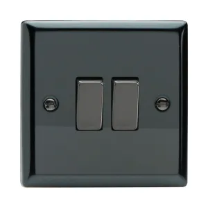 Varilight XI2D Rocker Switches 2-Gang Iridium Black Chrome