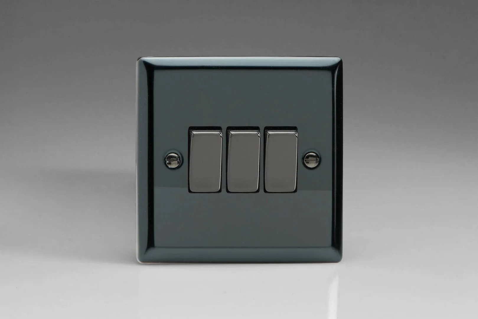 Varilight XI3D Rocker Switches 3 Gang Iridium Black Chrome