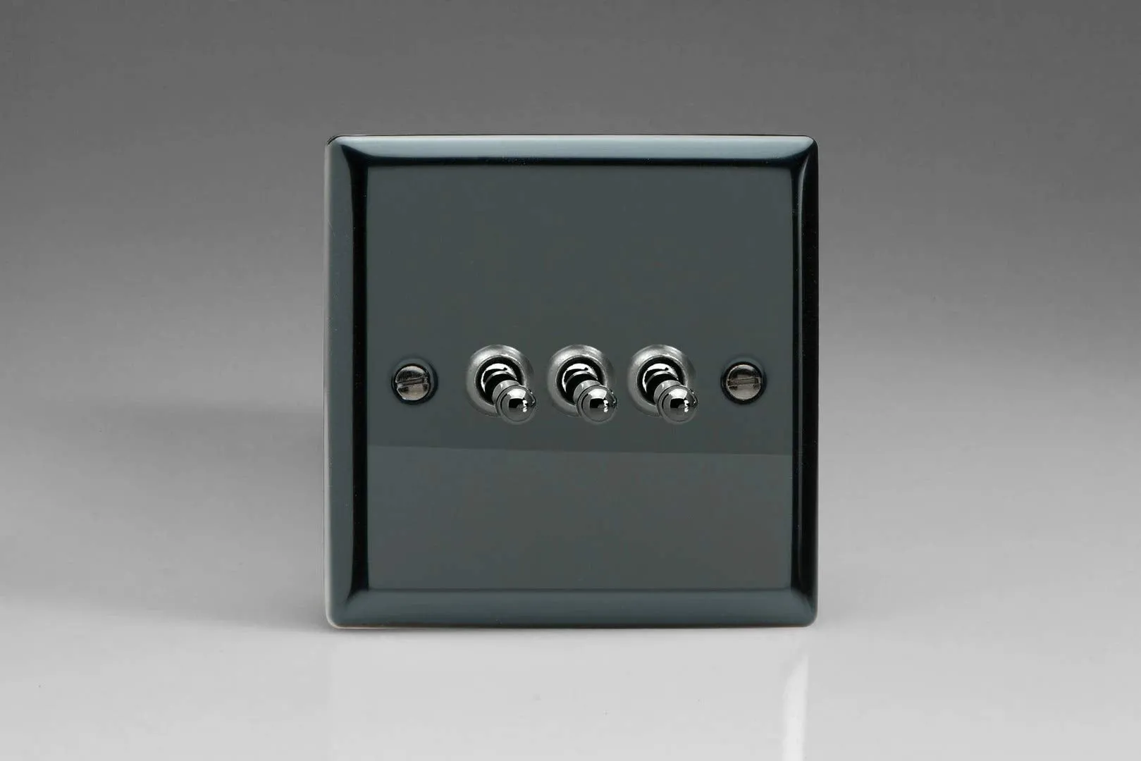 Varilight XIT3 Toggle Switches Iridium Black 3 Gang