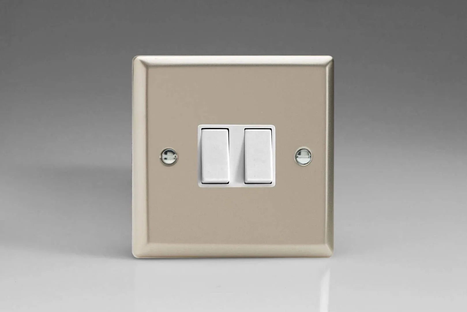 Varilight XN2W Rocker Switches White 2-Gang Satin