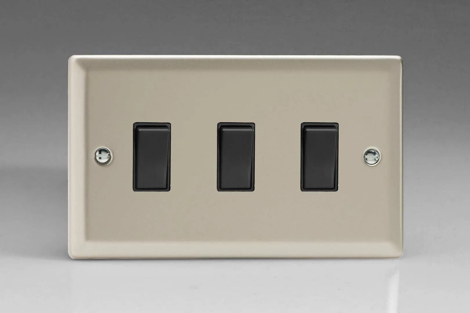 Varilight XN93B Rocker Switches 3 Gang Satin Black
