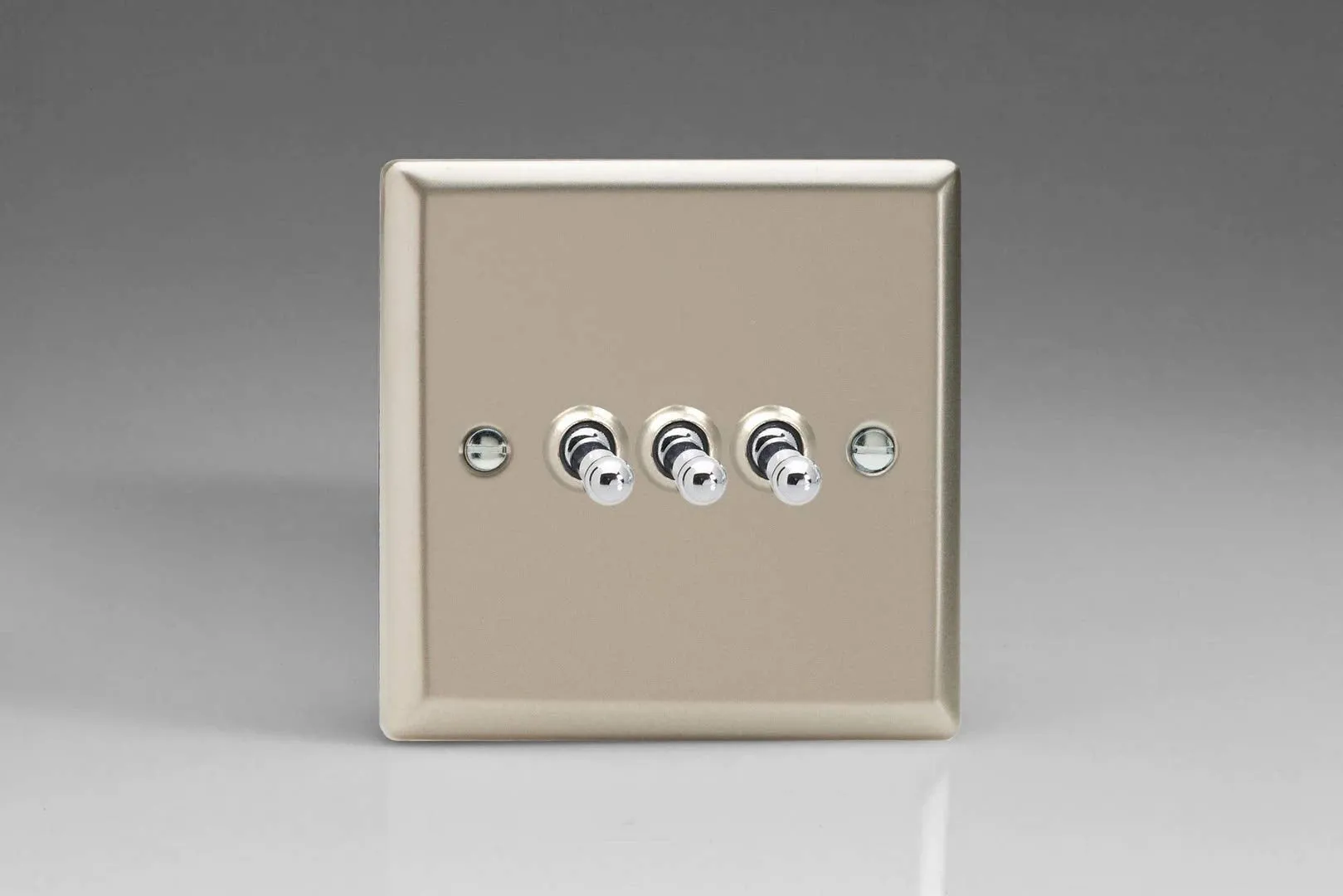 Varilight XNT3 Toggle Switches 3 Gang Satin