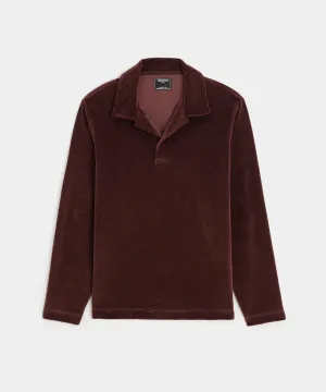 Velour Polo in Cordovan