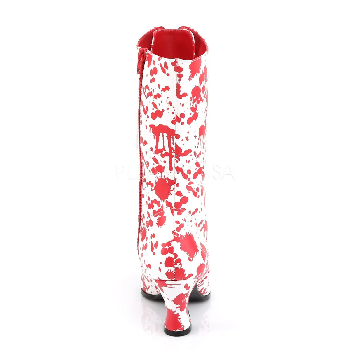VICTORIAN-120BL  White-Red Patent