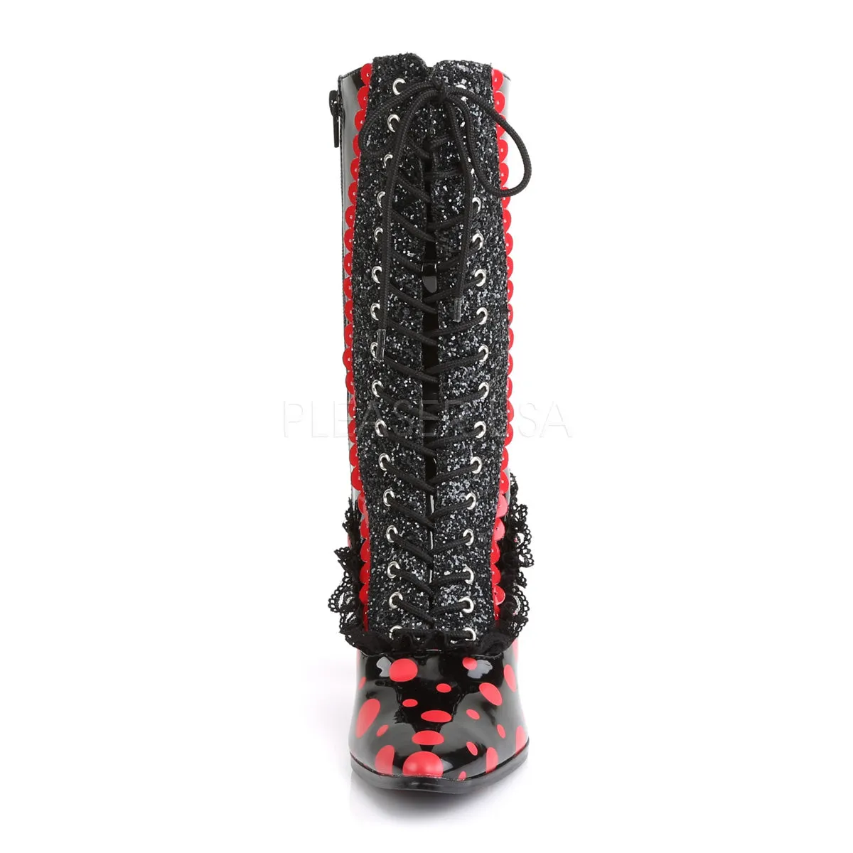 VICTORIAN-122  Black-Red Patent