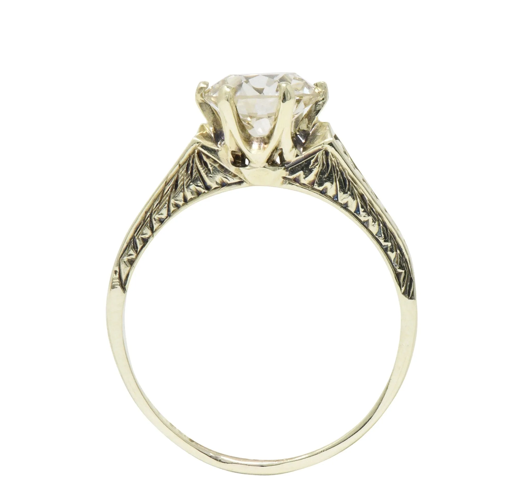 Victorian 1.32 CTW Diamond 14 Karat Gold Solitaire Engagement Ring