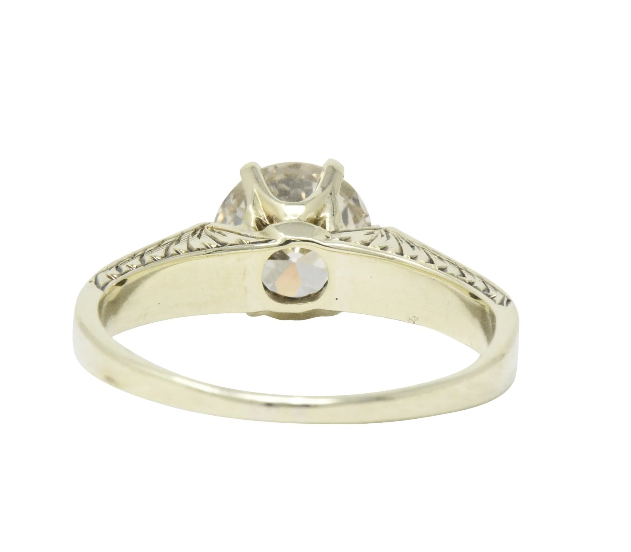 Victorian 1.32 CTW Diamond 14 Karat Gold Solitaire Engagement Ring