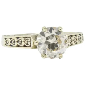 Victorian 1.32 CTW Diamond 14 Karat Gold Solitaire Engagement Ring