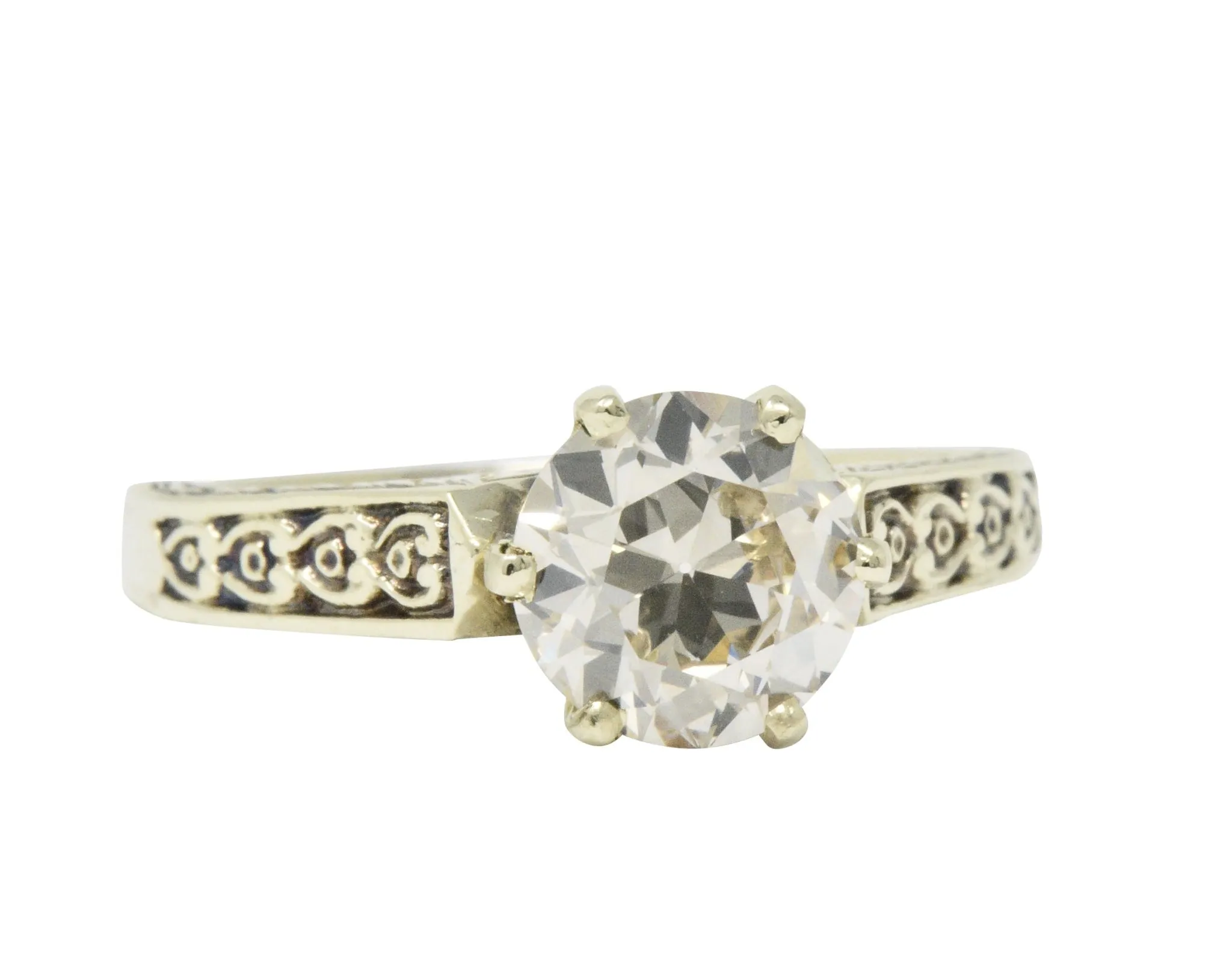 Victorian 1.32 CTW Diamond 14 Karat Gold Solitaire Engagement Ring