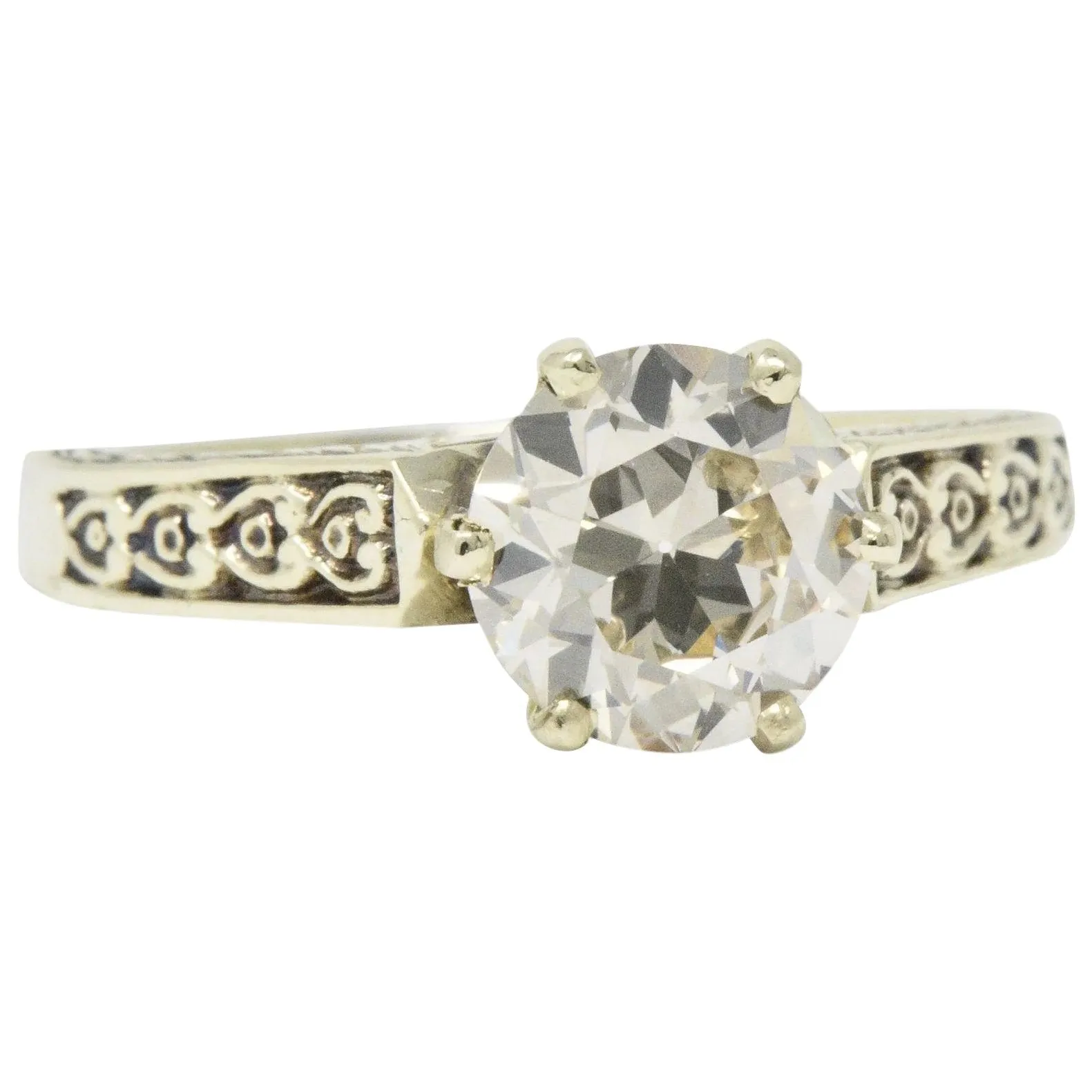 Victorian 1.32 CTW Diamond 14 Karat Gold Solitaire Engagement Ring