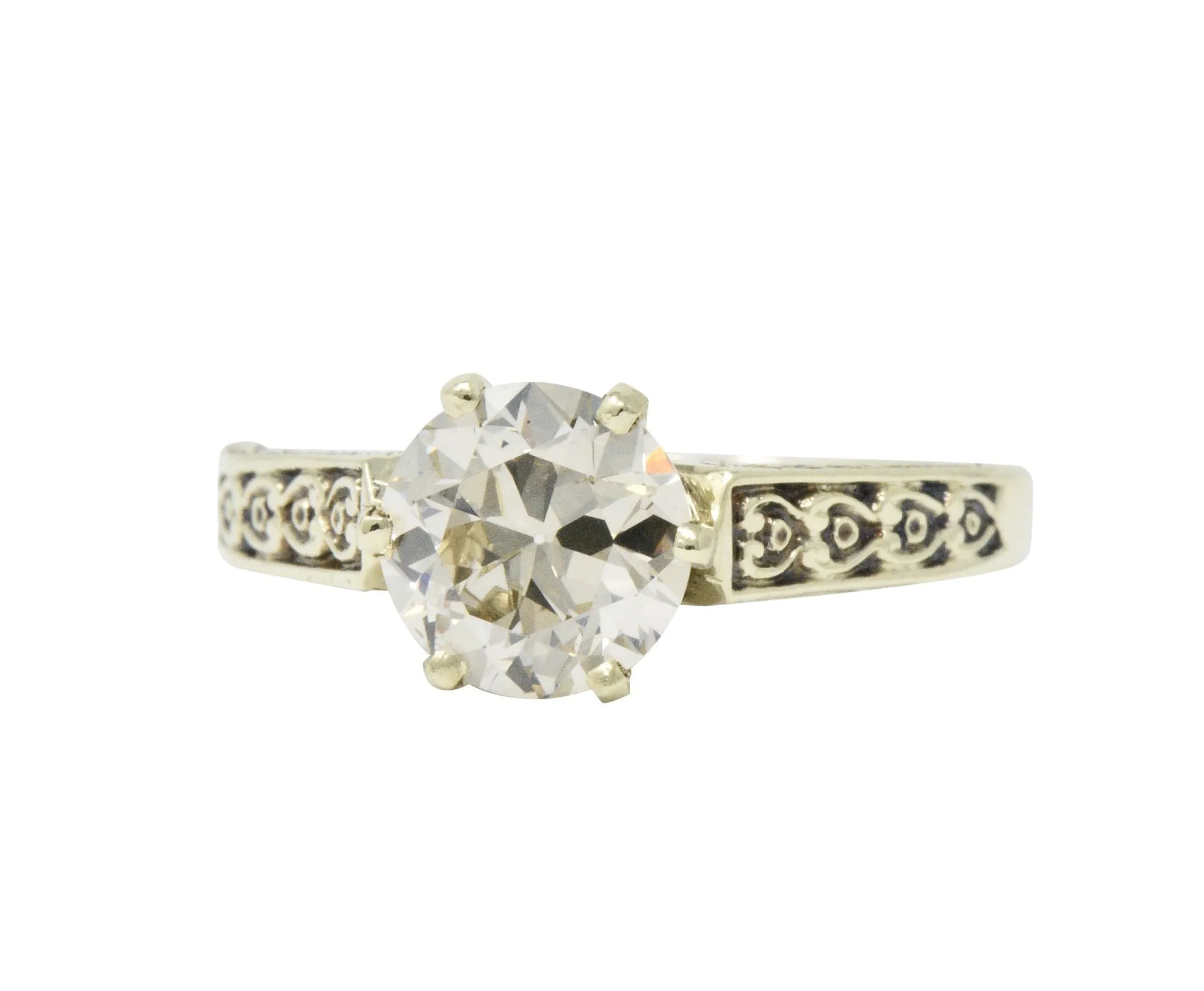 Victorian 1.32 CTW Diamond 14 Karat Gold Solitaire Engagement Ring