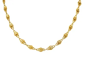 Victorian 18 Karat Gold 29 Inch Long Chain Necklace Circa 1900