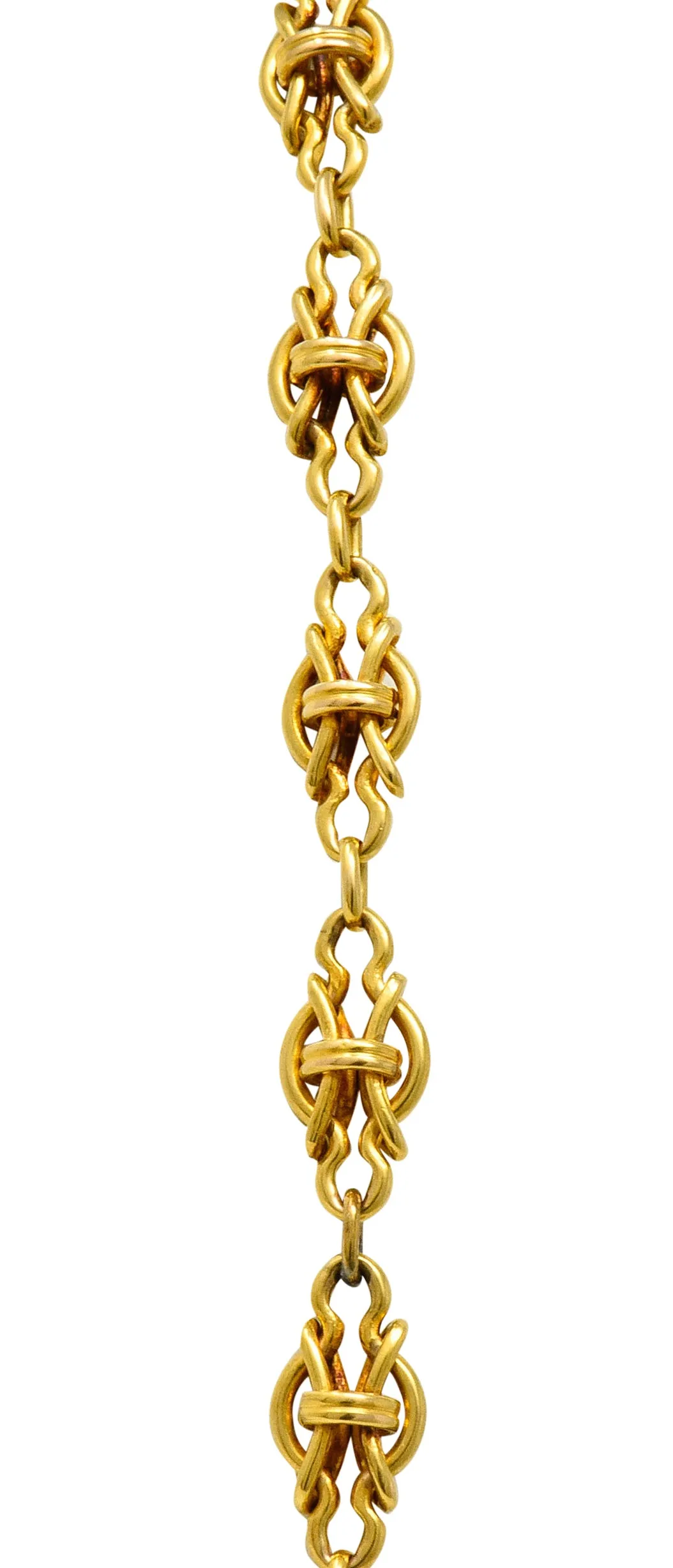 Victorian 18 Karat Gold 29 Inch Long Chain Necklace Circa 1900