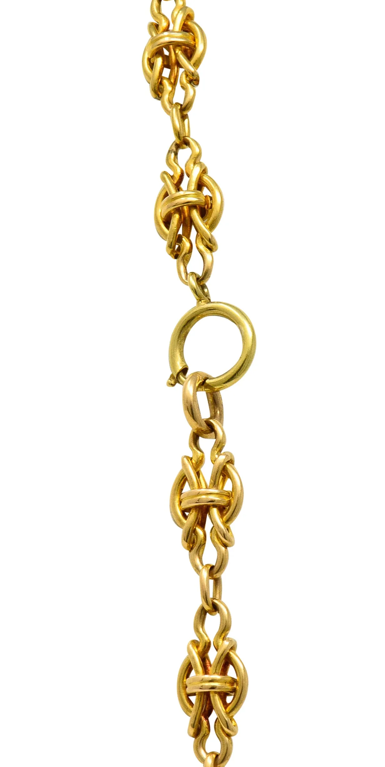 Victorian 18 Karat Gold 29 Inch Long Chain Necklace Circa 1900