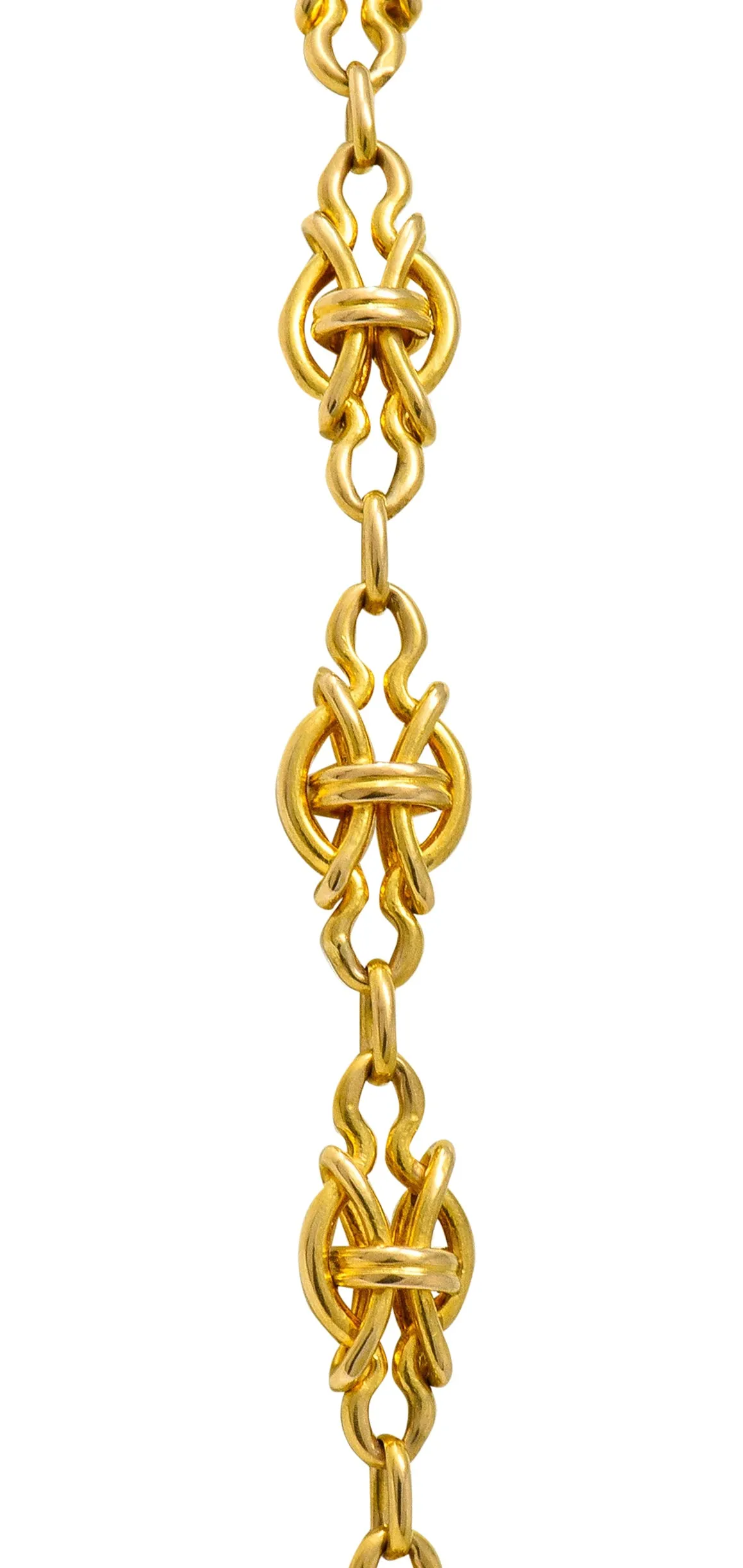 Victorian 18 Karat Gold 29 Inch Long Chain Necklace Circa 1900