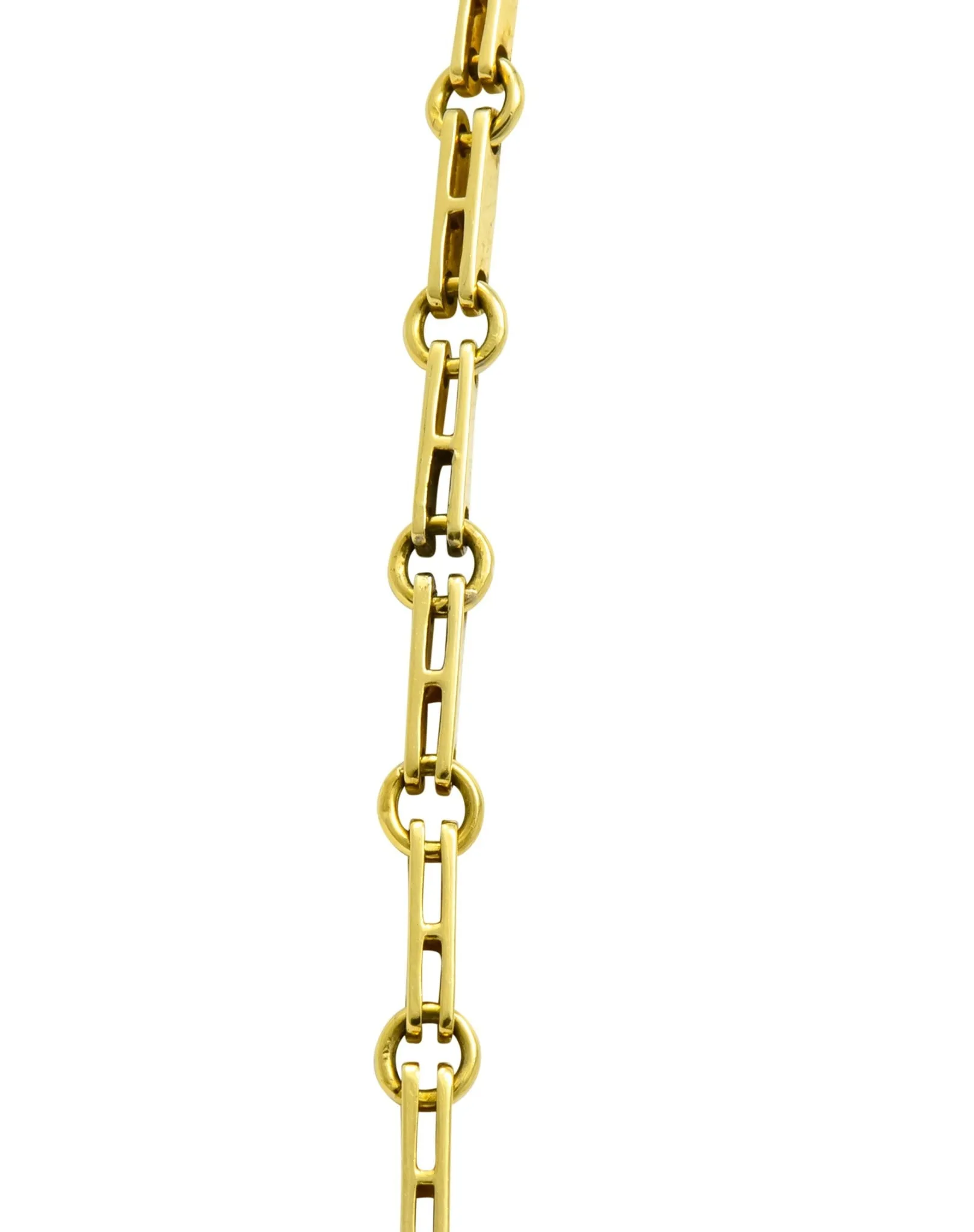 Victorian 7.95 CTW Diamond Ruby Pearl 18 Karat Gold Fringe Necklace