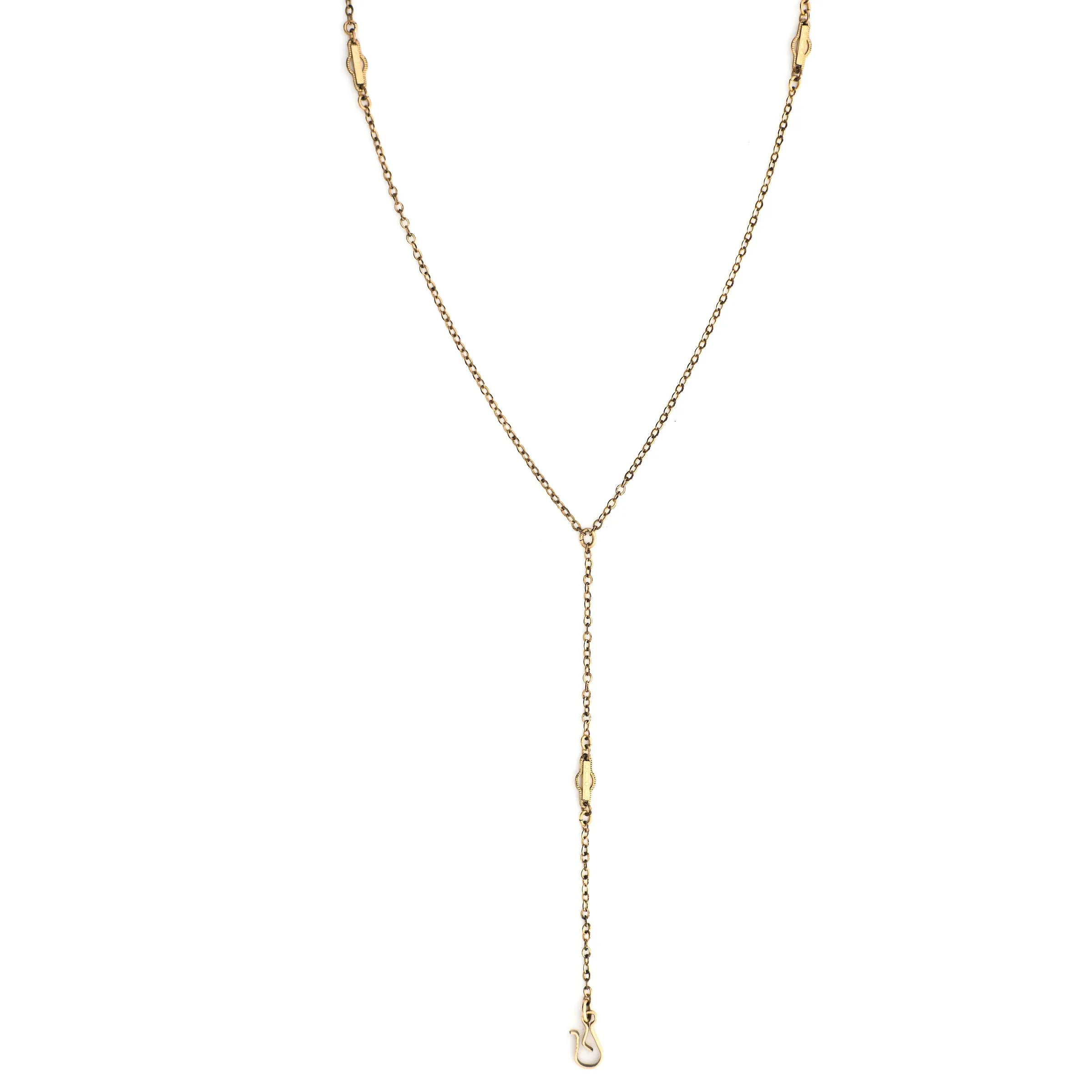 Victorian Cable Antique Lariat Chain