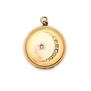 Victorian Crescent Moon & Star Locket