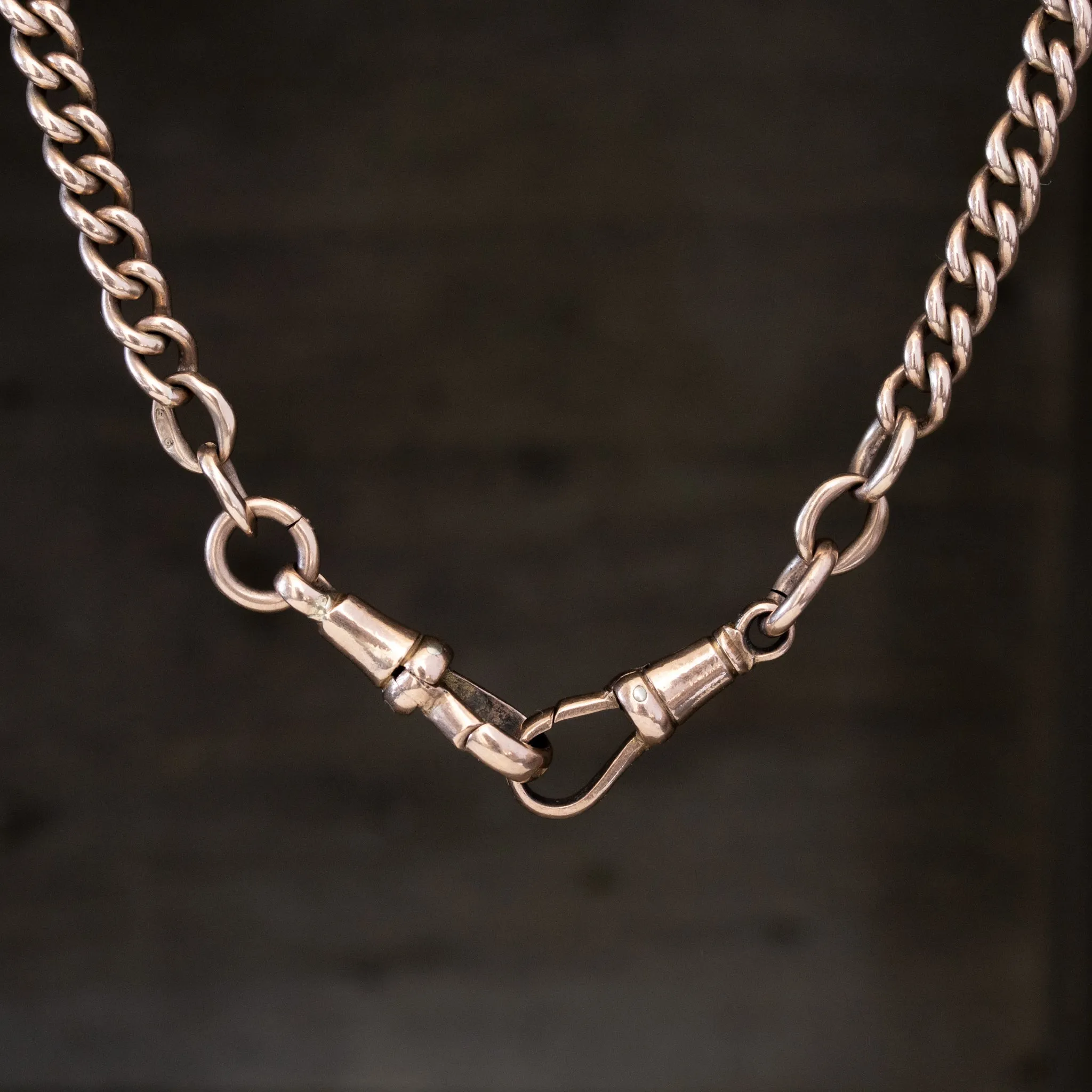 Victorian Curb Link Necklace/Watch Chain, 16.2"