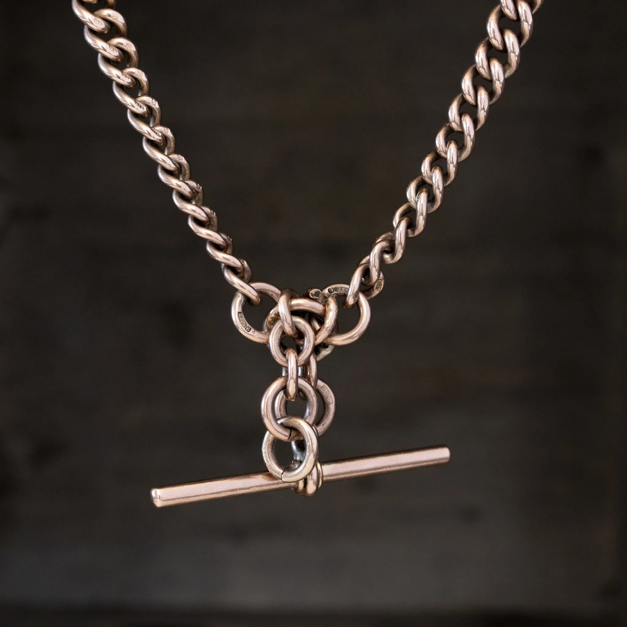 Victorian Curb Link Necklace/Watch Chain, 16.2"