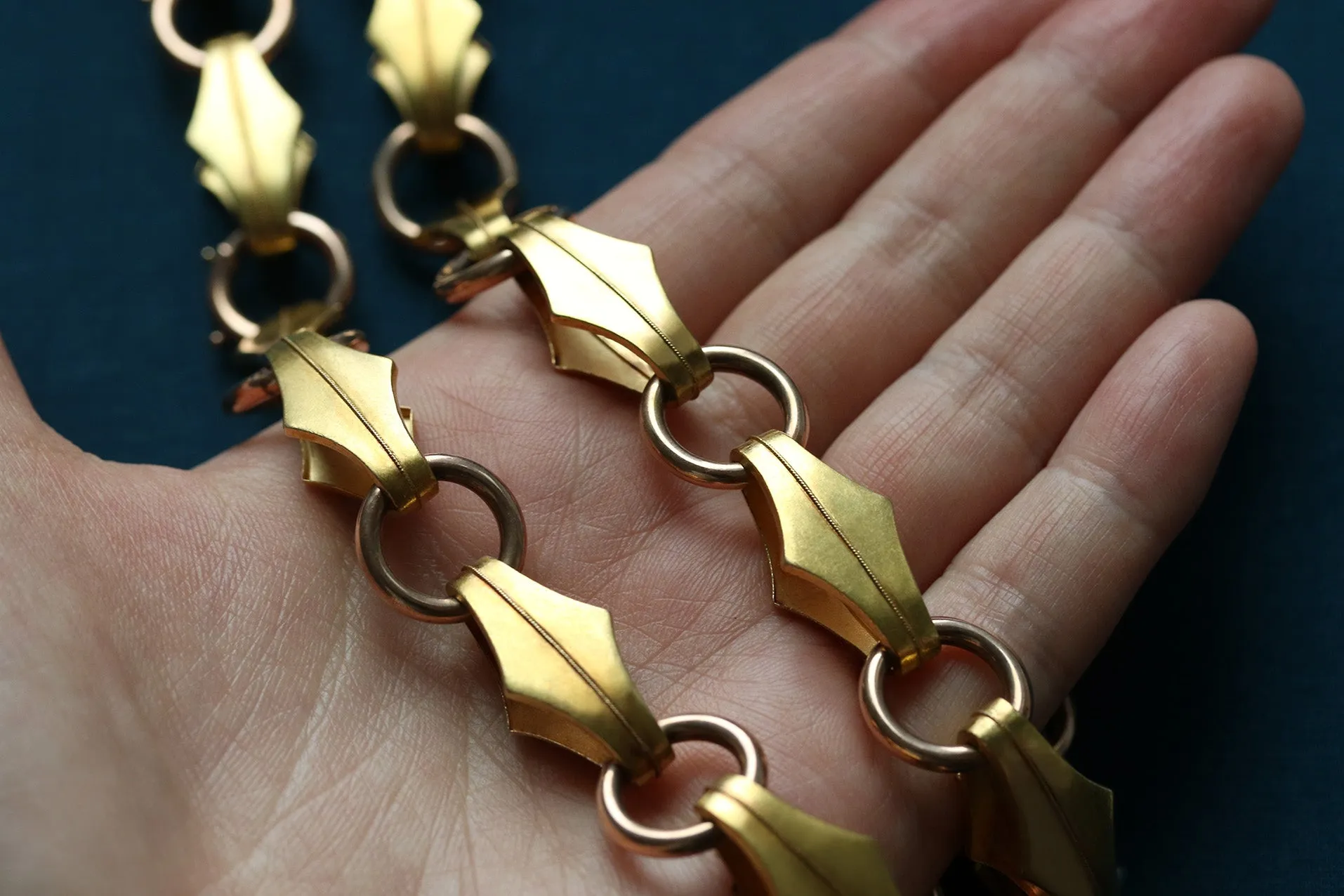 Victorian Double-Sided Gold Collar Necklace
